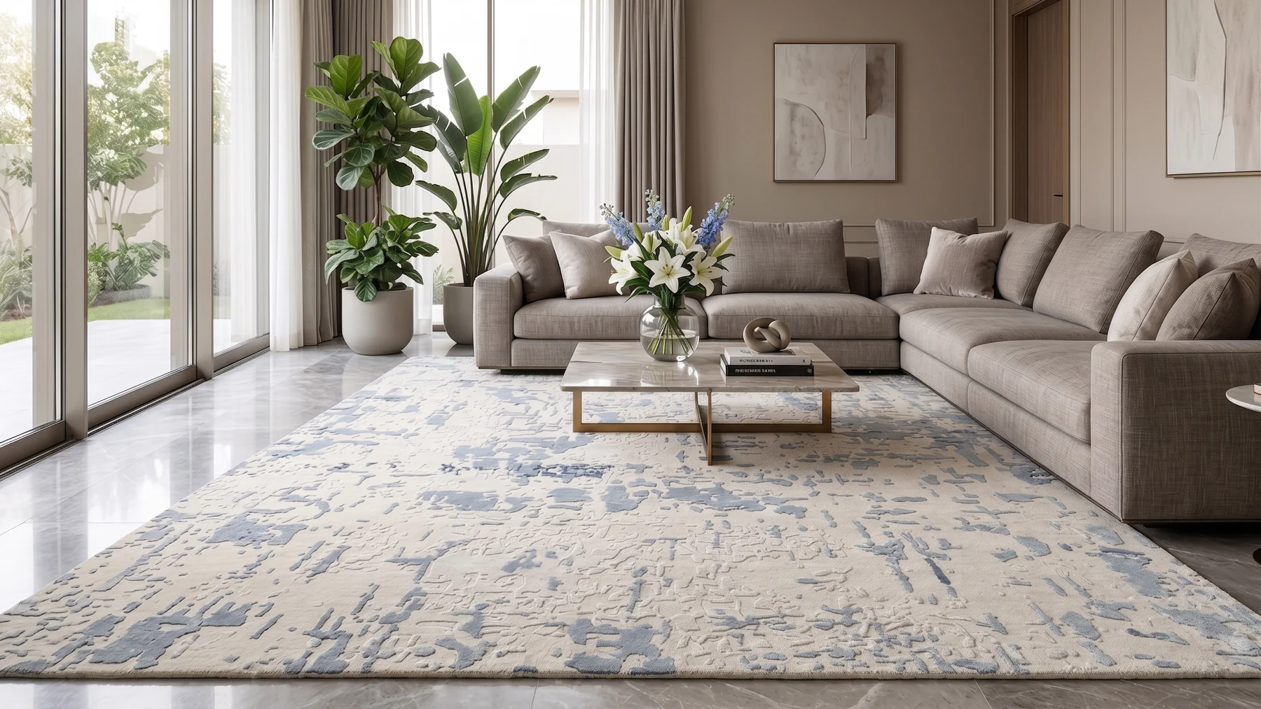 HK 007 · Azure Fragment handcrafted rug