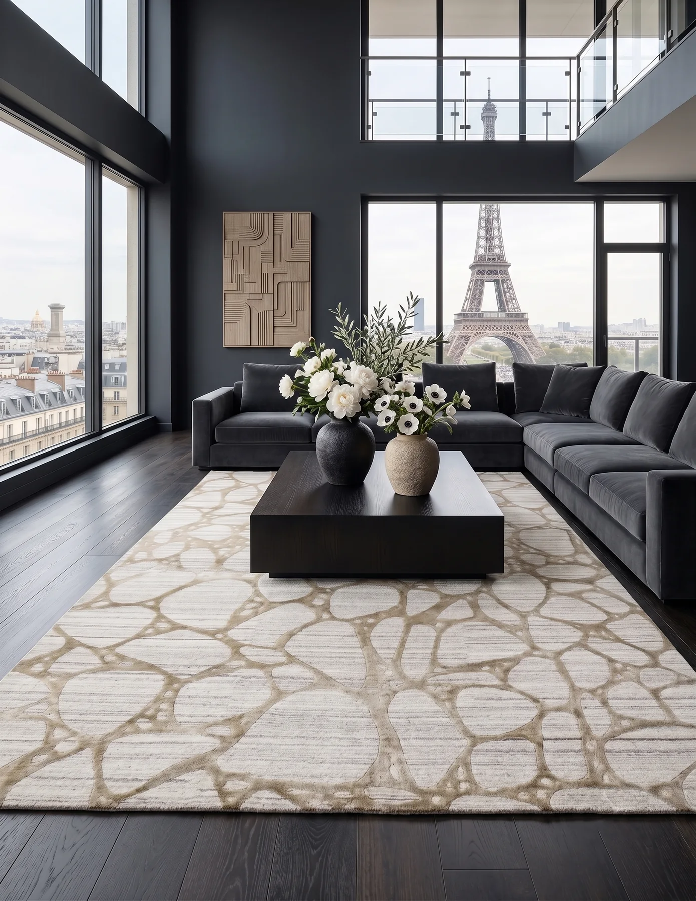 HK 009 · Limestone Network handcrafted rug