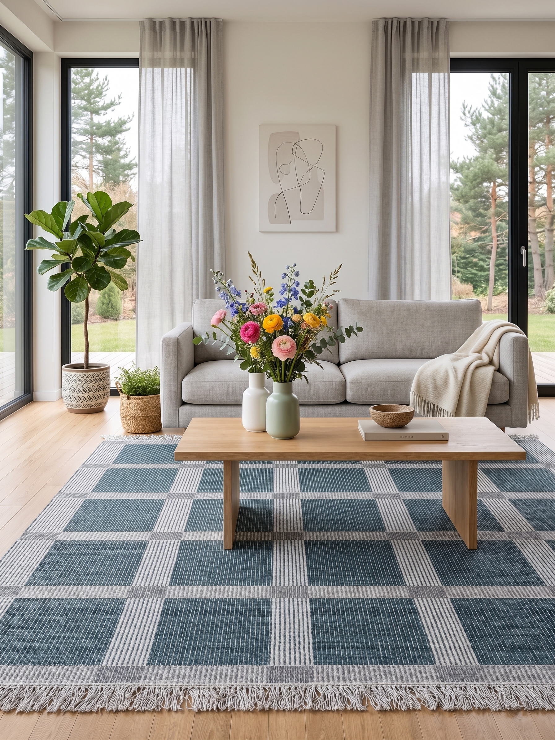 HW 002 · Slate Plaid — room visualisation